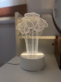 Rose acrylic 3D  lamp
