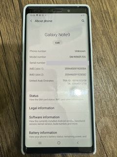 SAMSUNG galaxy note 9, 512gb, dual sim with box mobile phone (NO ISSUE) (Large storage - can be used for mobile games)