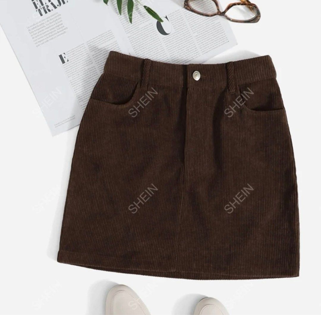 Shein Corduroy Skirt (Category: Skirts) located in Manila. Submitted by samzolanski (Listing ID 1310628164, Image 1). Description: Xl on tag but fits large.