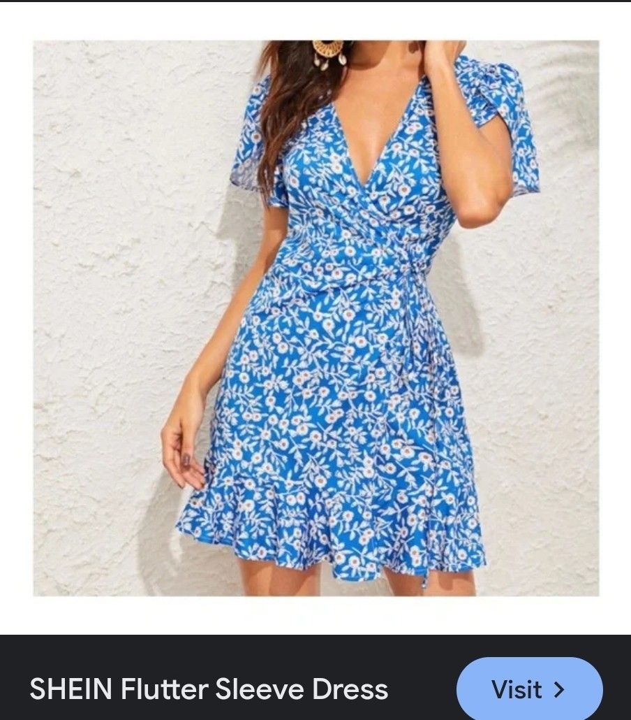 SHEIN FLORAL WRAP DRESS (Category: Dresses) located in Malolos. Submitted by armauimdr (Listing ID 1310507442, Image 1). Description: M on tag.