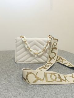 Shein White Bag with Chain and Chunky Bag Strap