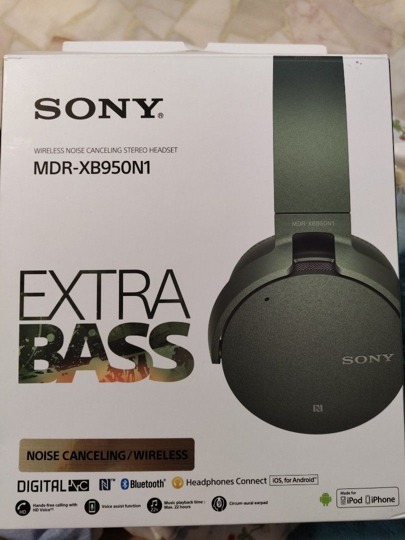 Sony MDR XB950N Headphones Extra Bass Green