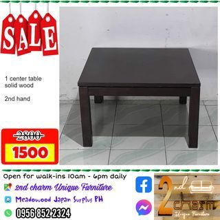 square center table solid wood dark brown