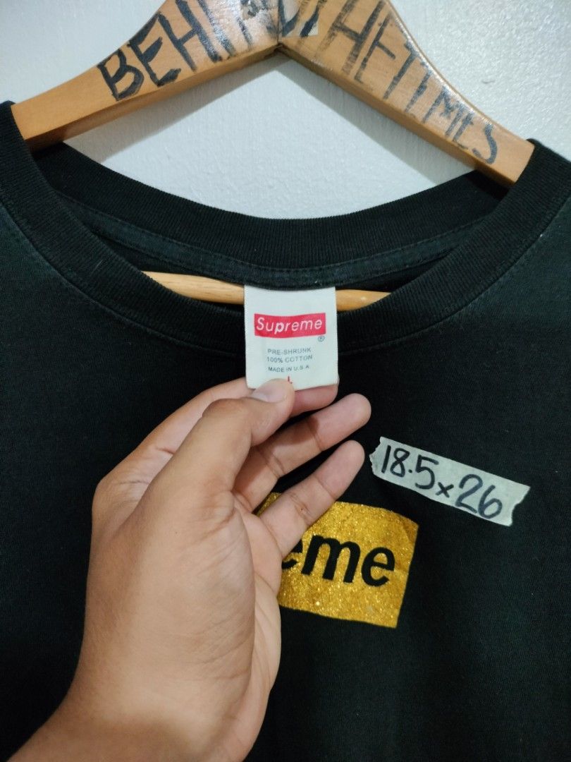 Supreme gold box logo t shirt clearance
