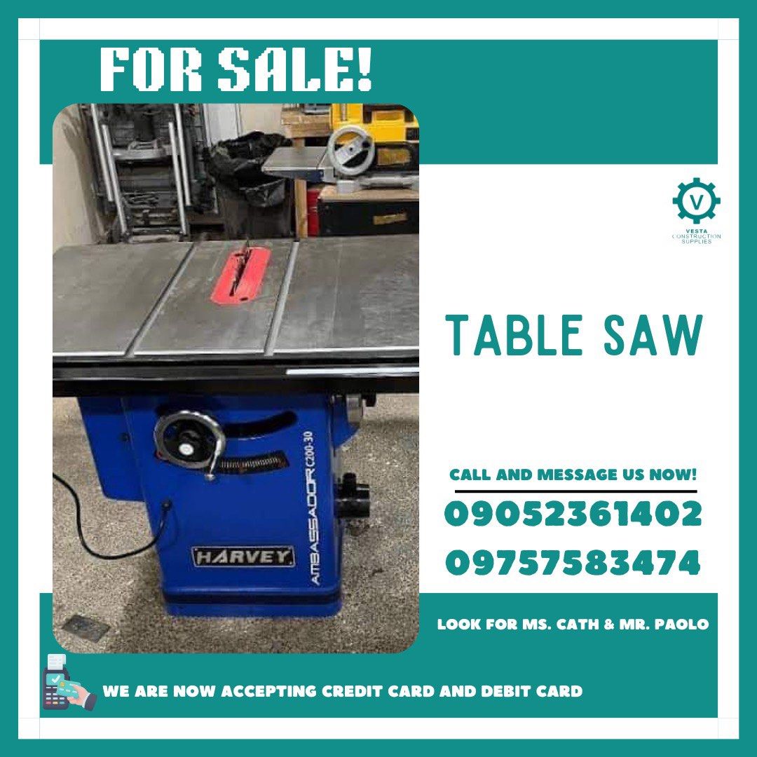 Table saw (Category: Construction Tools & Equipment) located in Manila. Submitted by cathvesta_sales (Listing ID 1310497372, Image 1). Description: .