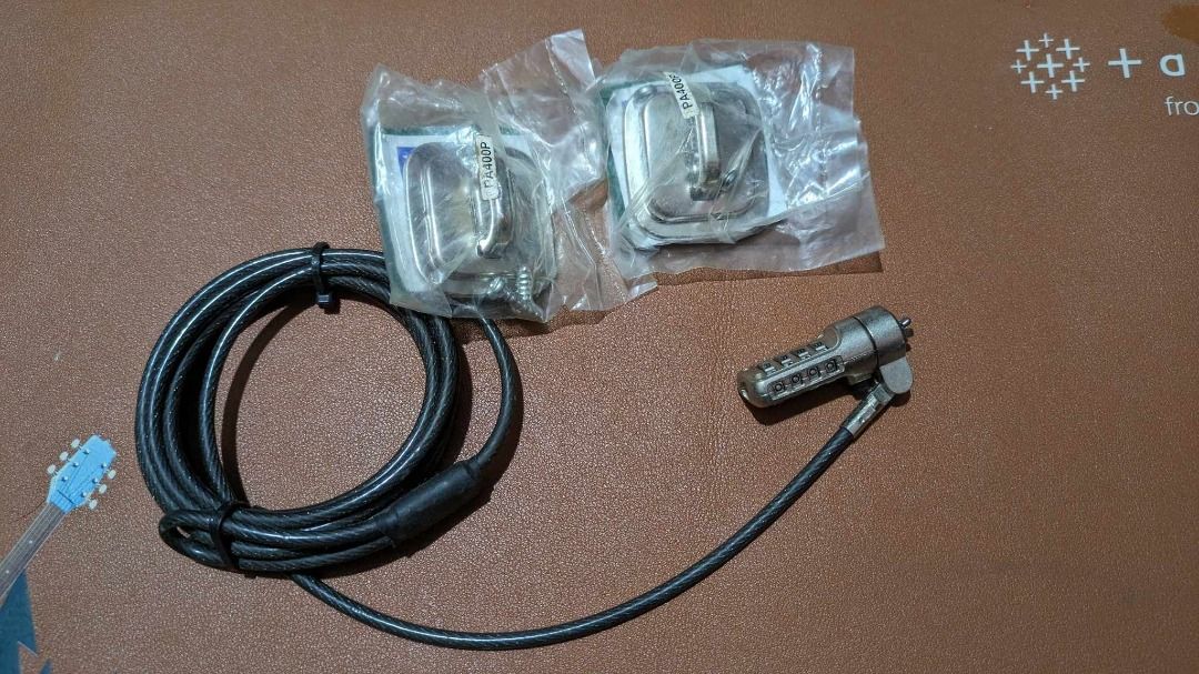 🔐 Targus DefconCL Laptop/Desktop lock (Category: Other Accessories) located in Manila. Submitted by maxsev (Listing ID 1310536083, Image 2). Description: Targus DefconCL Laptop/Desktop lock Compatible with Kensington T-bar lock slots Resettable 4 digit-code steel cable Attaches to laptop/desktop lock slot 2xSecurity base plate included with adhesive and screws Open for swap DM your offer Location: San Andres Bukid Manila can do meetups depending