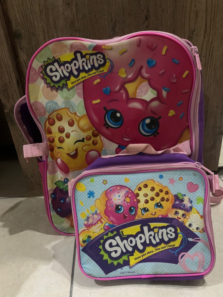Tas sekolah Shopkins backpack set 2in1 with lunch bag