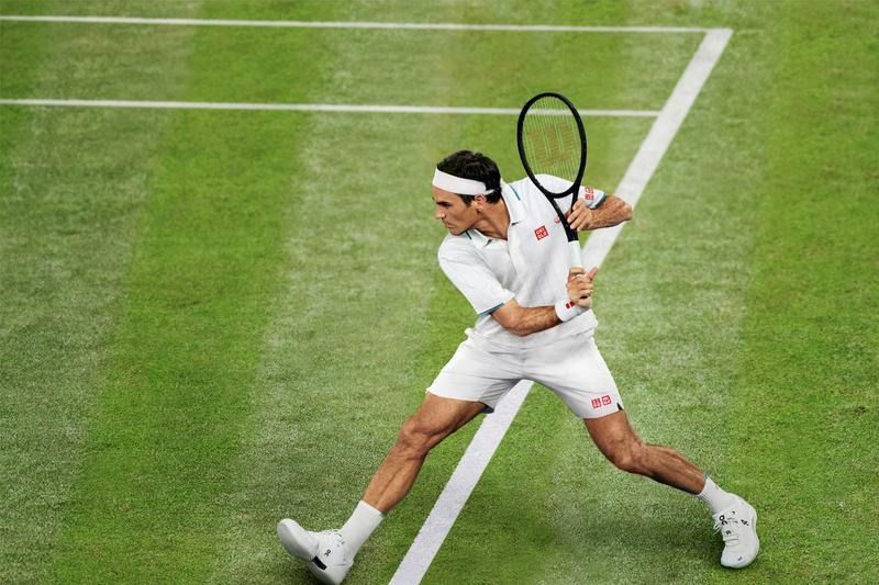 Uniqlo RF Dry Shorts White w Green Roger Federer Wimbledon Size Medium