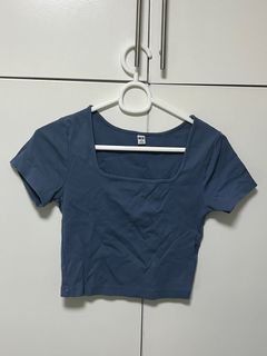 Uniqlo Square Neck top in blue