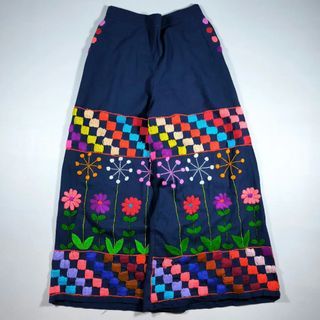 Unknown brand embroidered handmade crochet wide trouser
