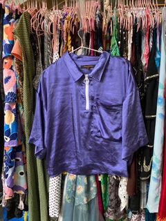 urban revivo purple silk top