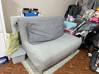 USED CARRIE TWIN SOFABED (LIGHT GRAY) WITH COVER