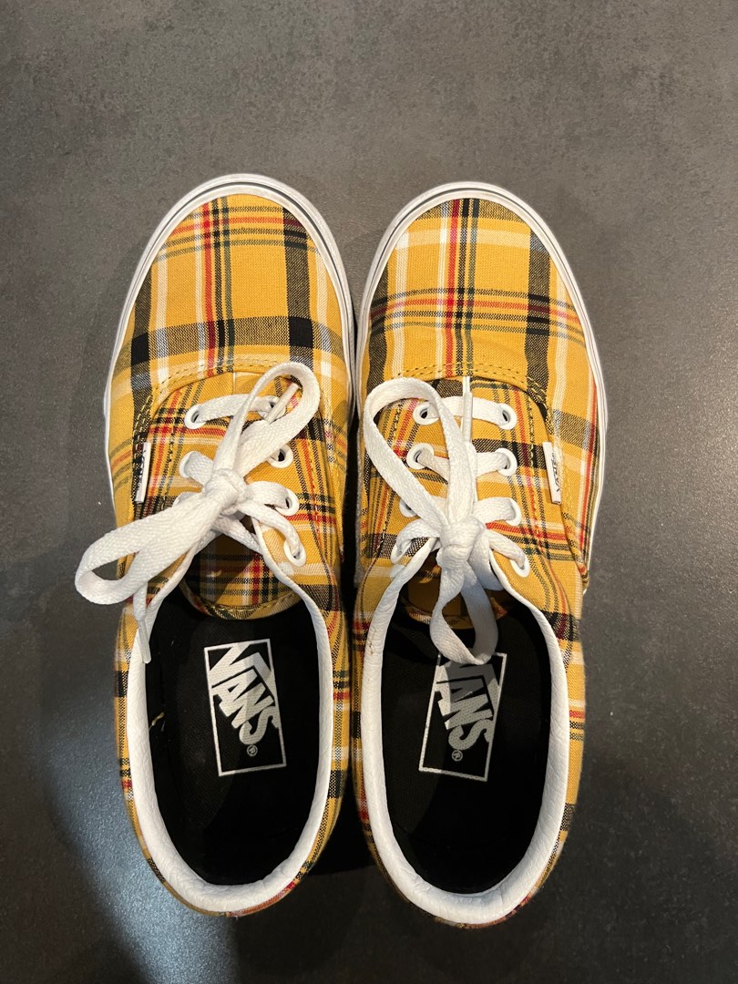 Yellow plaid vans outlet