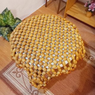 Vintage decorative wood beaded chair pad cover