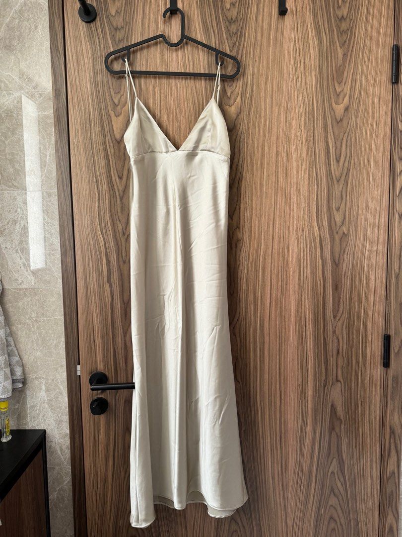 navy blue dress for baby girl Elegant ZARA Satin Backless Dress main image 0