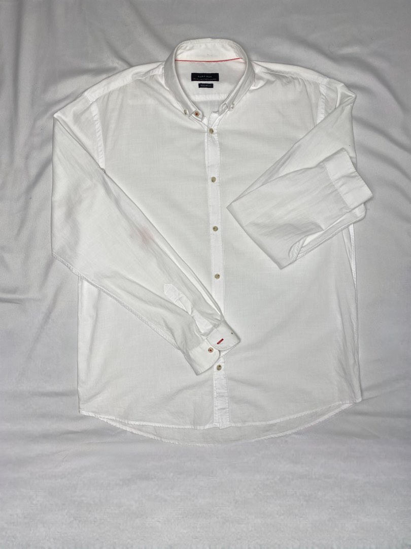 Zara Man White , Men's Fashion, Tops & Sets, Formal Shirts on Carousell