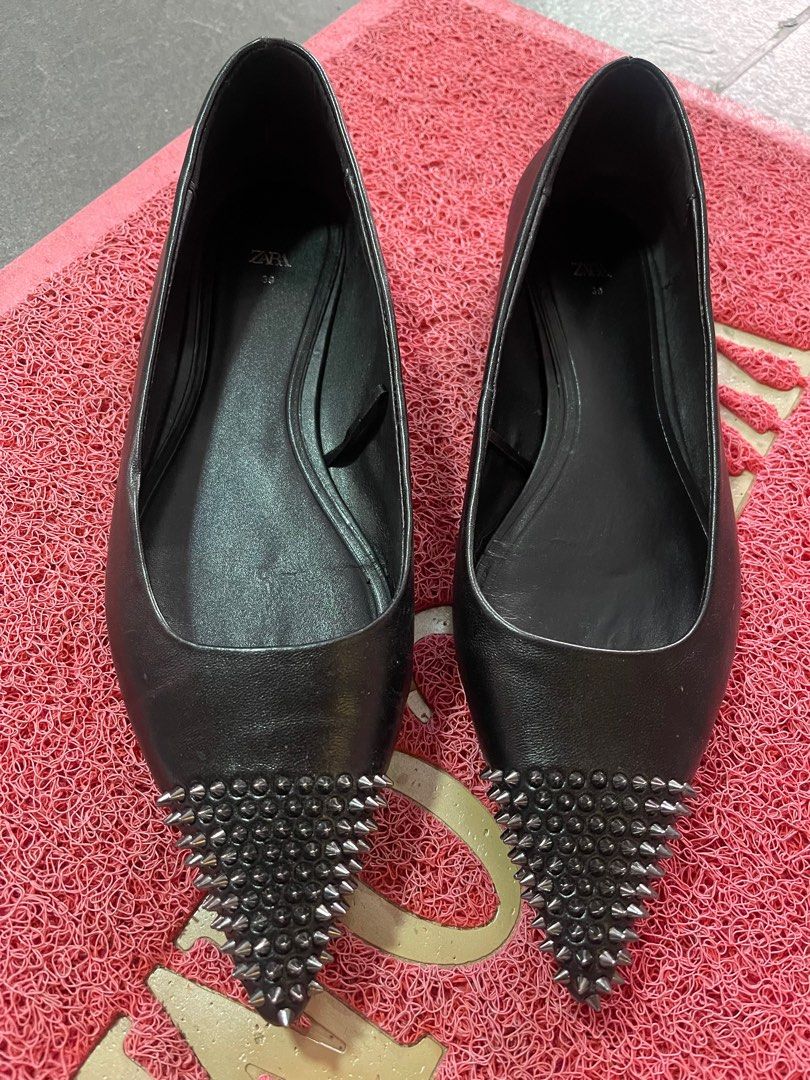 Zara studded flats sale