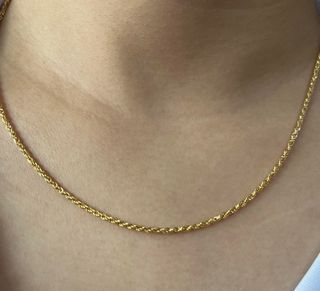 18K SAUDI GOLD ROPE CHAIN NECKLACE 20 inches