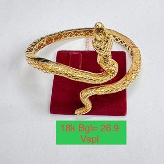 18K Saudi Gold snake bangle