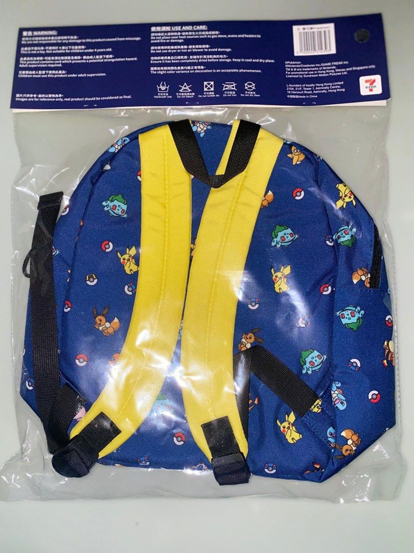 7-11 寶可夢背囊背包7-Eleven Pokemon Backpack 比卡超, 女裝, 手袋及銀包, 背囊- Carousell