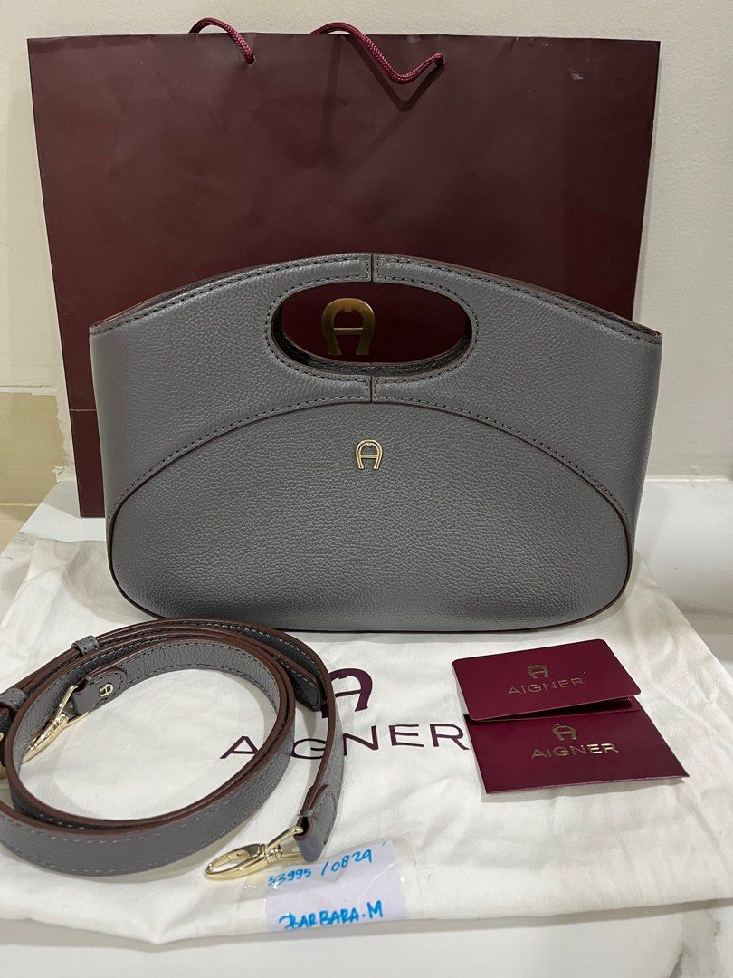 Aigner Handbag Slingbag Barbara Medium Grey Second Original