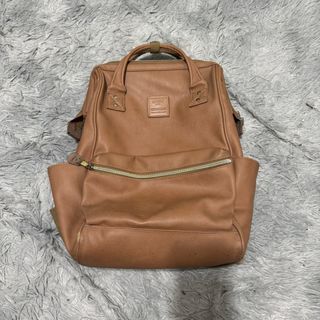 Anello PU Leather Backpack Rucksack Regular Size - Camel Beige