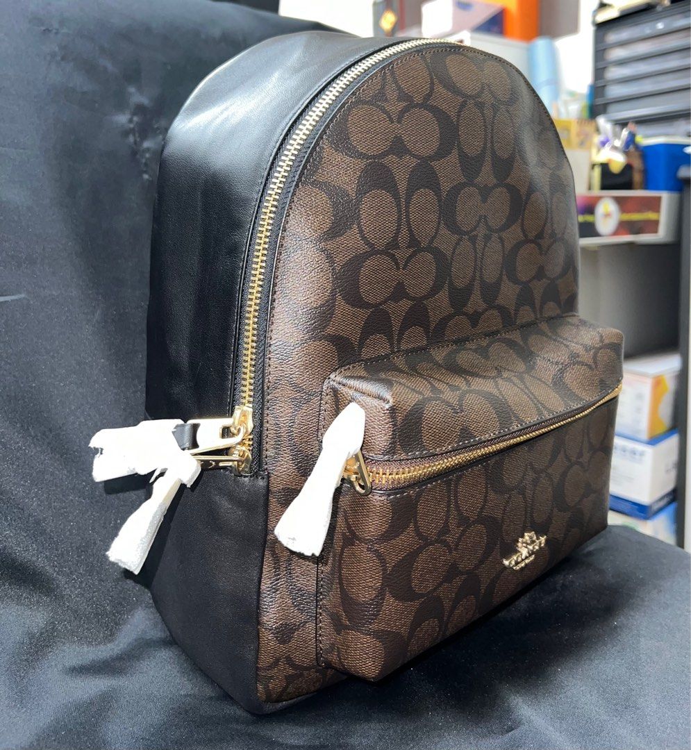 Coach medium charlie backpack in signature canvas outlet