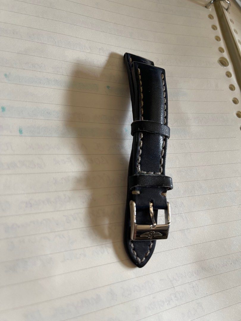 Authentic Breitling Leather watch strap (Category: Luxury Watches) located in Paranaque City. Submitted by iloveflowers888 (Listing ID 1310659174, Image 3). Description: Genuine leather Color: dark blue For 36mm size Brand new price : 15,000 In very good condition Leather is not expired 🙂.