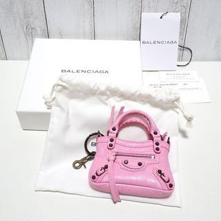 Balenciaga 10th anniversary classic bag charm in pink