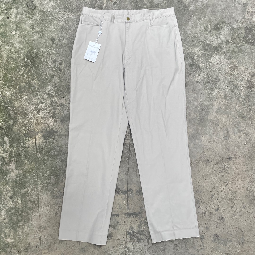 Balenciaga Khaki Smart Casual Chino Pants Men s Fashion Bottoms Chinos on Carousell
