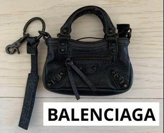 Balenciaga classic bag charm key holder in black