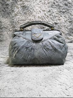B.B Collection Gray Graphic Leather Hand Bag