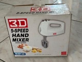 Brand New 3D 5-speed Hand Mixer White