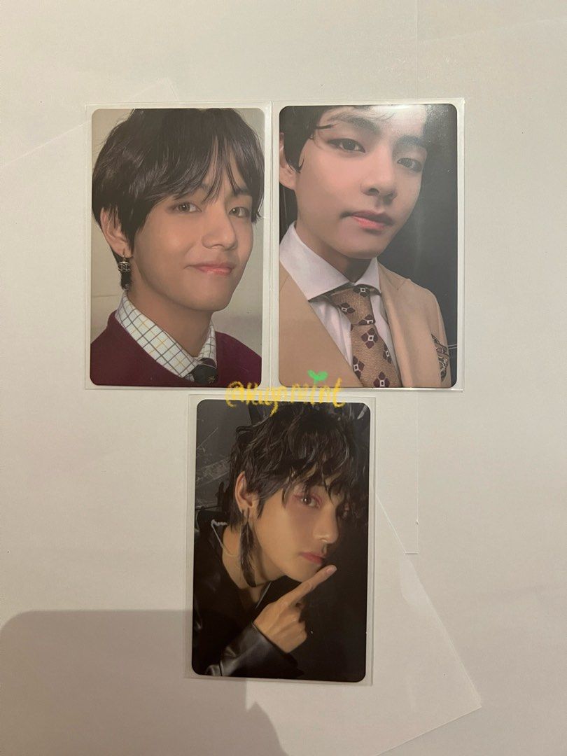 BTS MOTS 7 TAEHYUNG PHOTOCARDS (Category: K-Wave Merchandise) located in Manila. Submitted by kynnmint (Listing ID 1310720721, Image 1). Description: SOLD AS A SET but can be bought separately at the price of ₱480 each. WILL PRIO SET TAKERS ⤷ mots 7 v2 v3 v4 taehyung photocards ⤷ payo ⤷ mint condi rfs: quit collecting ꕀ loc: mm ꕀ mop: gcash / maya ꕀ mod: ggx or sdd thru grab / lalamove / moveit (only within mm area) DELIVERY IS TO BE SHOULDERED B