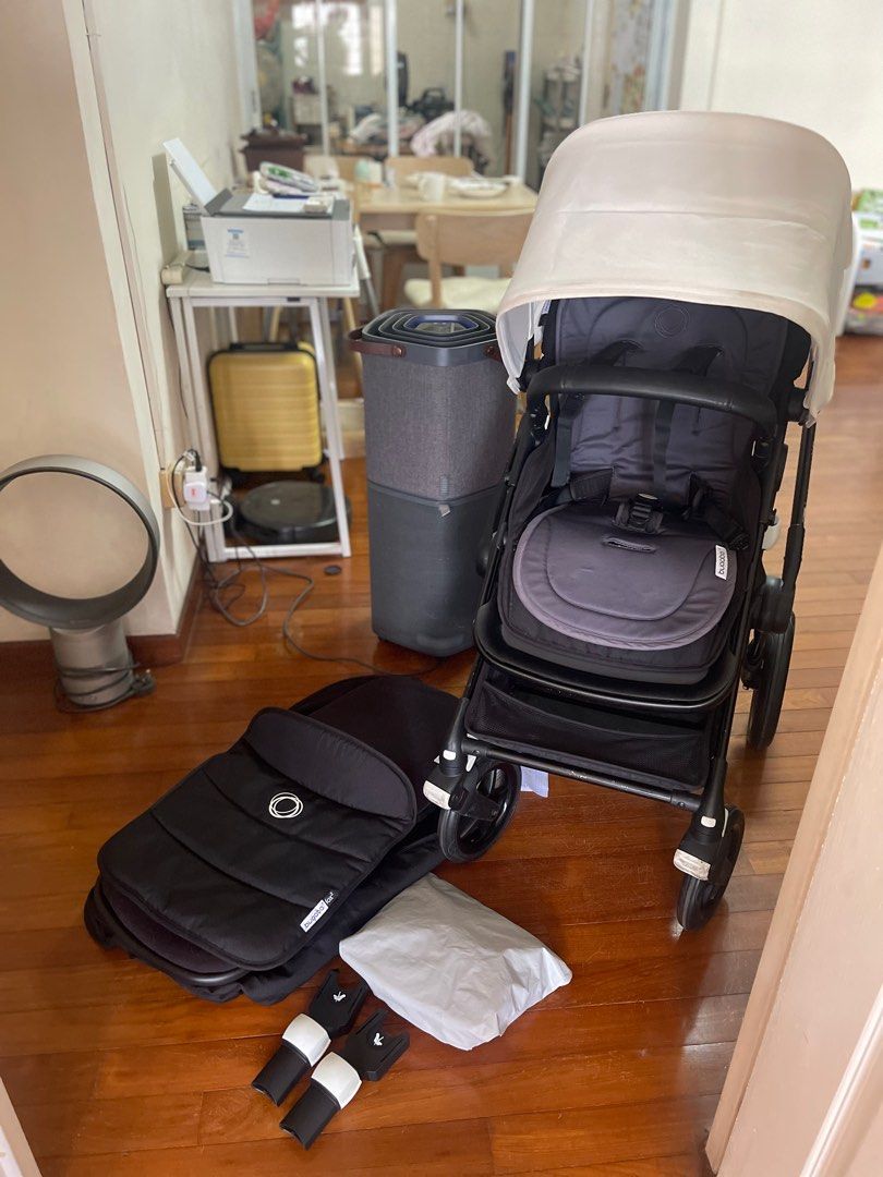Bugaboo fox 2 white with bassinet rain cover cybex car seat adaptor and seat cushion