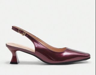 Burgundy kitten pumps shoes