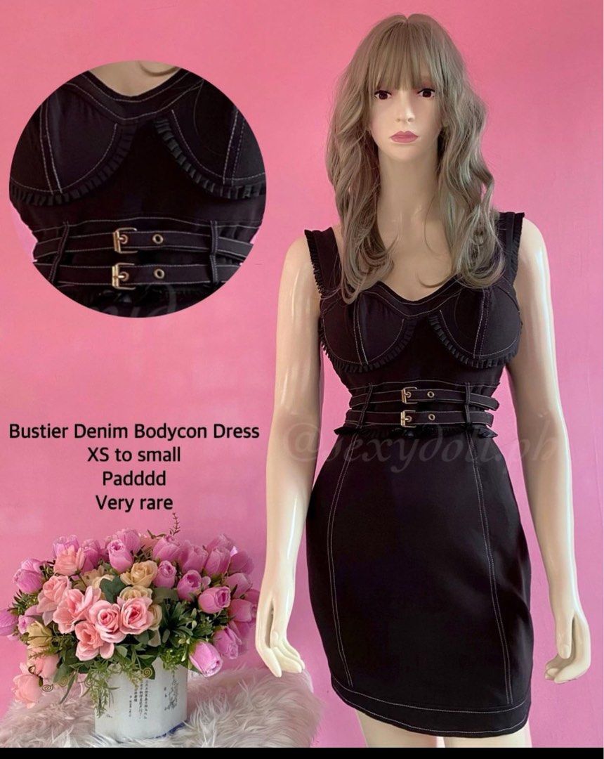 Bustier Denim Bodycon Dress Padded (Category: Dresses) located in Bacolod City. Submitted by silvermannequin (Listing ID 1310721259, Image 1). Description: Very rare design XS-S frame.