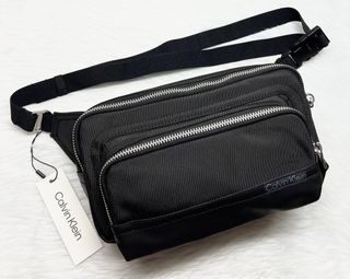 Calvin Klein CK Unisex Men’s Nylon Polyester Belt Bag Crossbody Bag. Color: Black