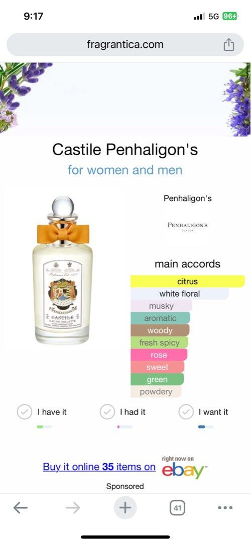 Penhaligon's castile 2025