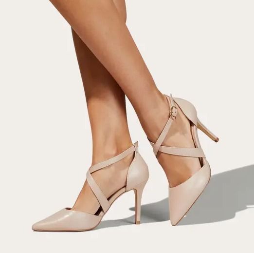 SALE Comfy Kurt Geiger Carvela Crossover Court Heels Pumps Blush Nude Pink Heeled Sandals Women s Fashion Footwear Heels on Carousell