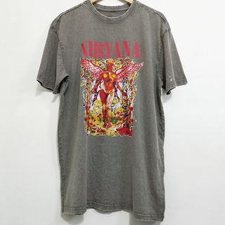 Cotton On - Nirvana In Utero Winged Angel - Acid Wash T-shirt - Crewneck Short Sleeve -Top Casual