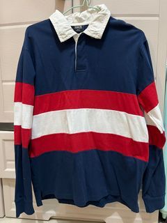 Cotton On Men Loose Fit Rugby Polo Long Sleeve Medium