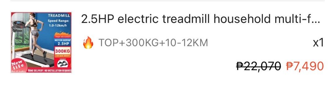 Electric Treadmill 2.5HP up to 300kgs (nego)