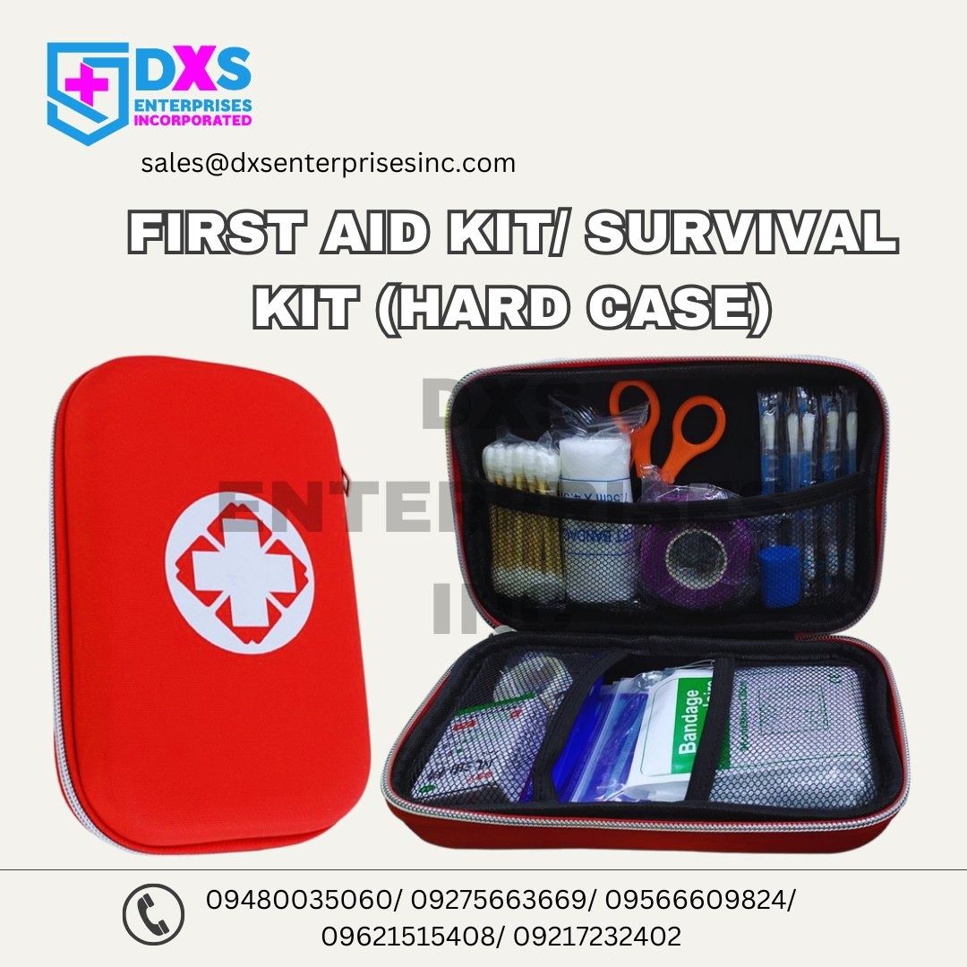 FIRST AID KIT (HARD CASE) (Category: Medical Supplies & Tools) located in Caloocan City. Submitted by marketings84097 (Listing ID 1310639699, Image 1). Description: FIRST AID BAG/SURVIVAL KIT BAG Our Survival Kit is a package of basic tools and supplies prepared as an aid to survival in an emergency. (This kit is different from our First Aid Kit - composed of basic medical supplies used for common minor injuries and emergencies). PACKAGE INCLUDES