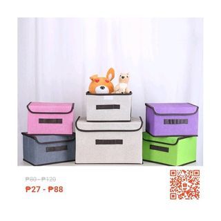 foldable fabric storage boxes with lid organizer