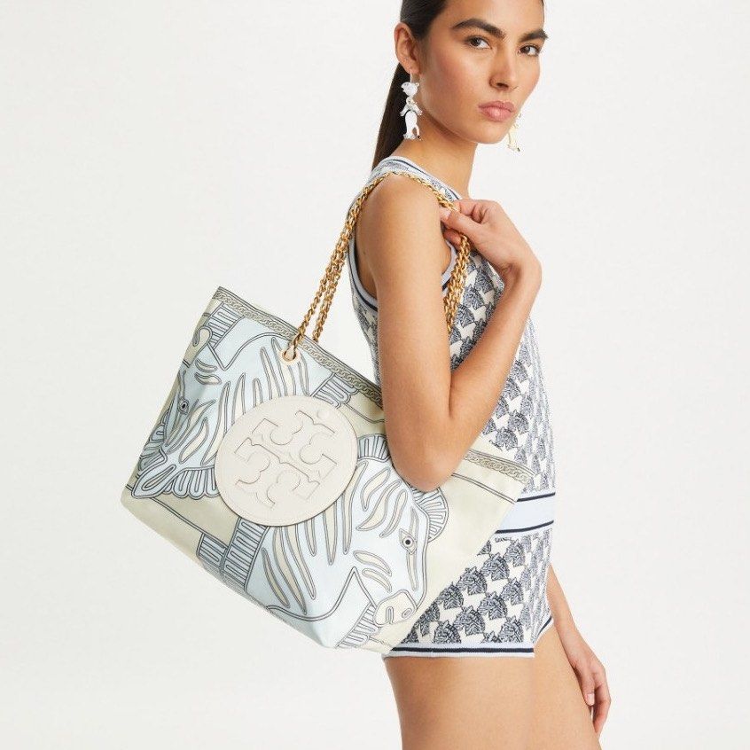 For Preorder Tory Burch Ella Printed Chain Tote Bag Luxury Bags Wallets on Carousell