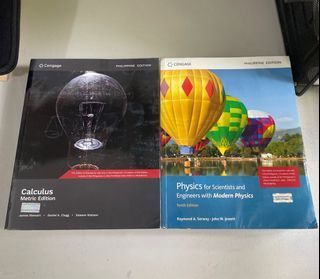 ‼️FOR SALE SET ‼️ ENGINEERING BOOKS — (1) CALCULUS by James Stewart, Daniel K. C., & Saleem W. - Metric Edition (9th Ed) Latest |  — & (2) PHYSICS FOR SCIENTISTS AND ENGINEERS WITH MODERN PHYSICS by Raymond S. & John J. (10th Ed) 