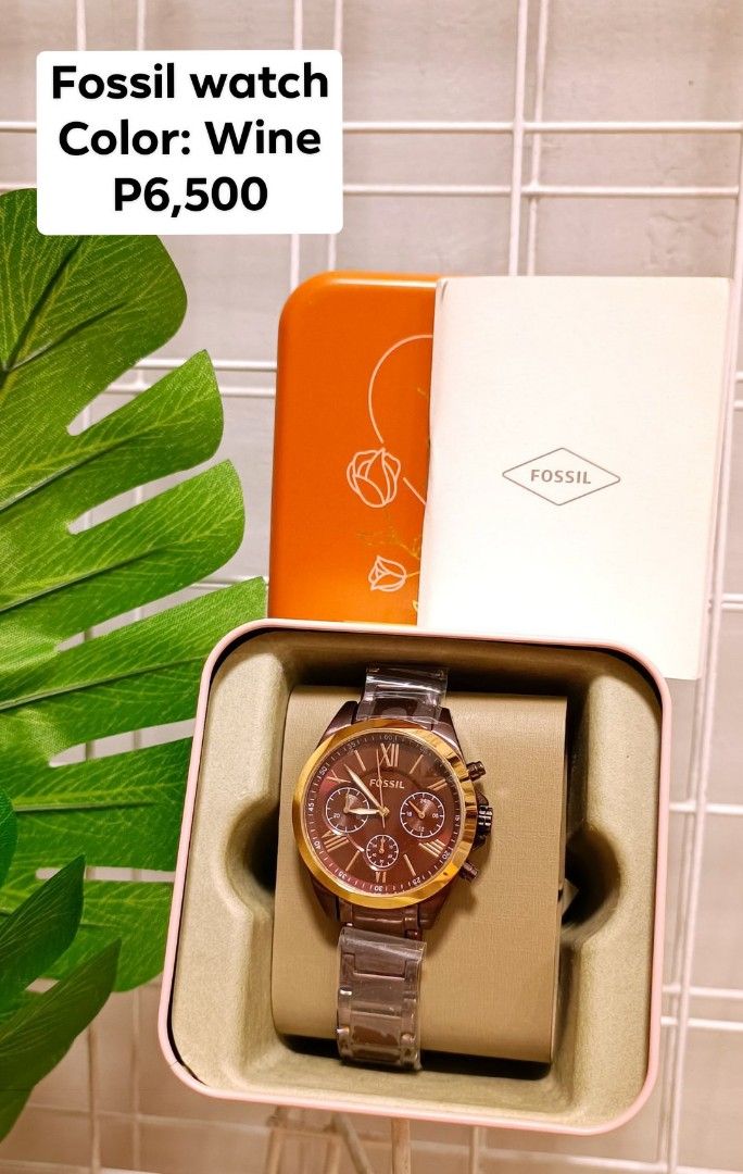 Fossil wine watch (Category: Luxury Watches) located in Quezon City. Submitted by margsstuff (Listing ID 1310789124, Image 1). Description: original from uk all working no issue brandnew color: Wine.
