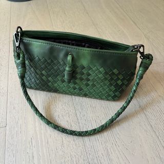 Green Woven Shoulder Bag