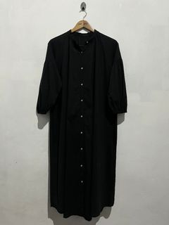 GU by Uniqlo Grandad Collar Button Down ¾ Sleeves Dress